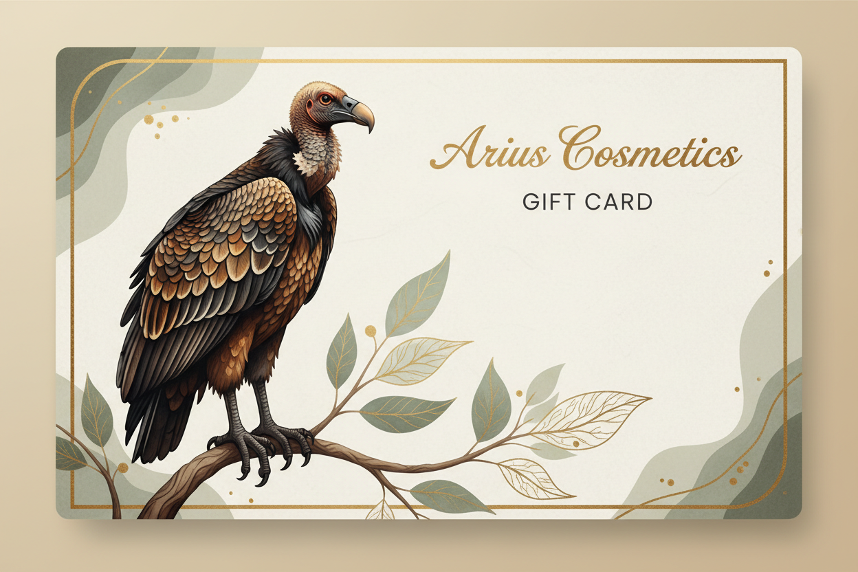arius gift card with a vulture next to it