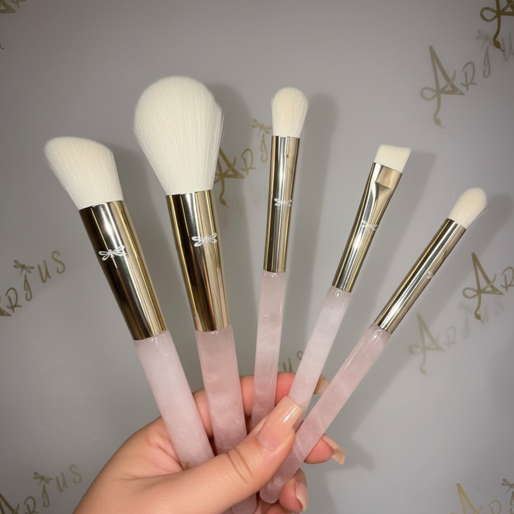 Rose Quartz Brush Set - Enhanced